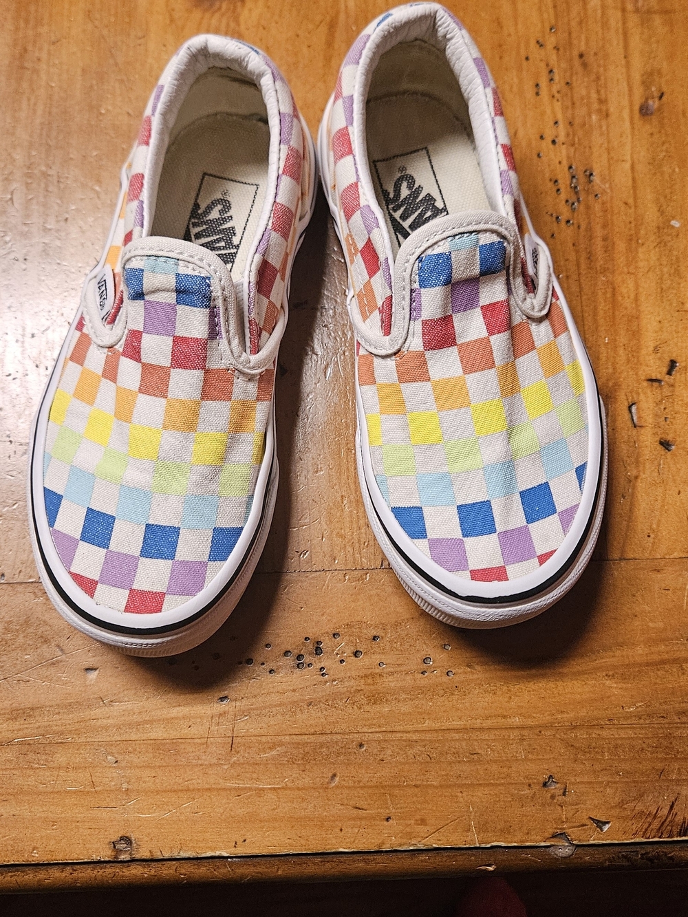 Vans Kids Multicolor Rainbow Check Slip-On Sneakers